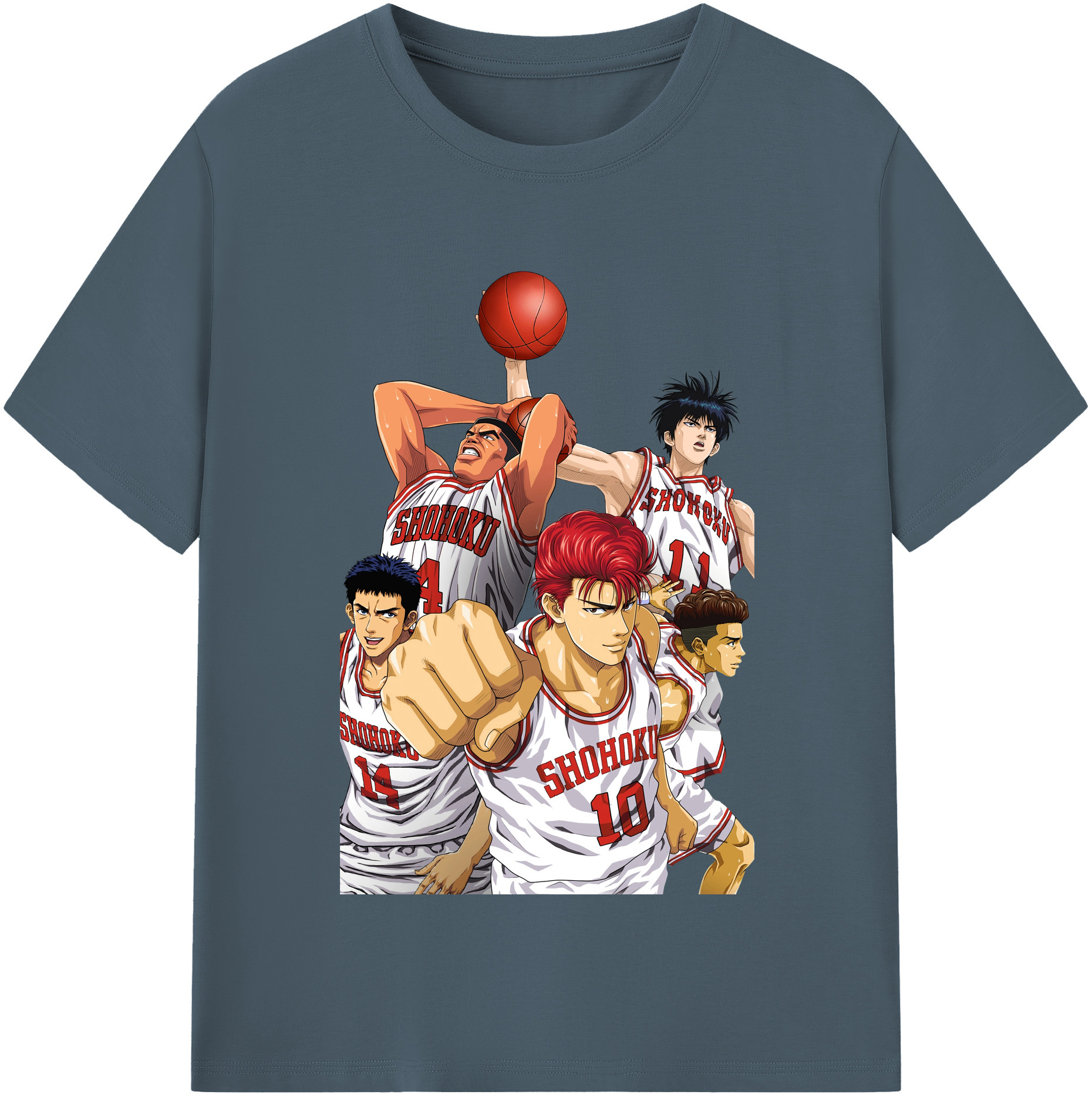 SLAM DUNK／スラムダンク 綿100％半袖Tシャツ（フロントプリント）